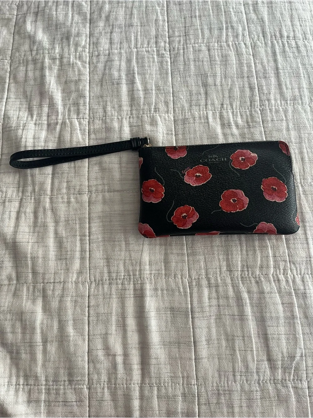 Coach Poppy Leather Zip Wristlet